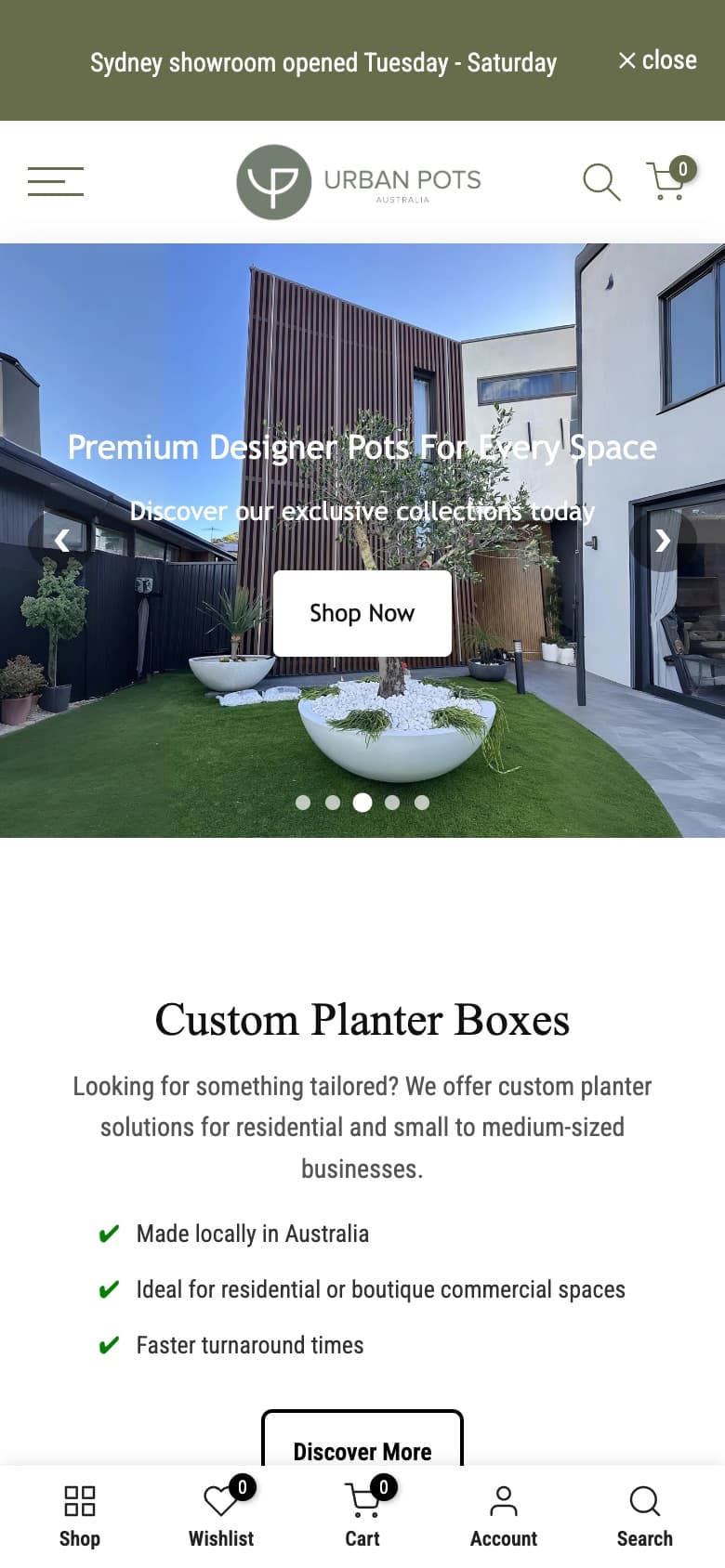 Urban Pots Australia on mobile